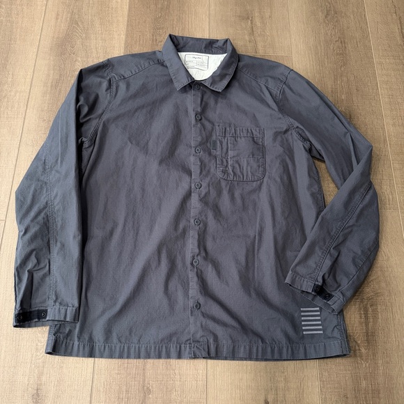 Rapha Mechanics Rusty Rick Shirt Mens XXL Gray Relaxed Fit Cotton Ripstop Button - Picture 6 of 12